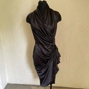 All Saints Black Drape Dress